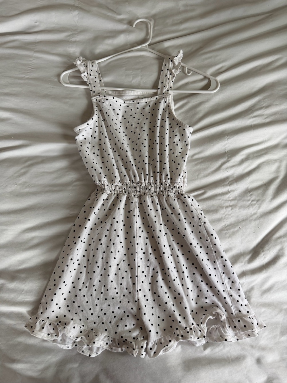Jessica Simpson White Romper with Black Polka Dots